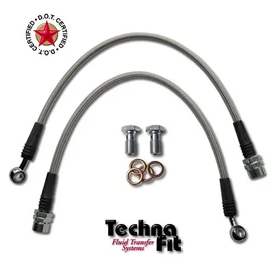 FRONT Techna-Fit Stainless Steel Braided Brake Lines Set For 94-97 Mustang Cobra • $75.95