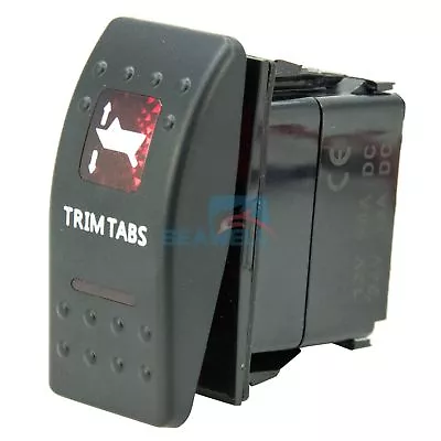 TRIM TABS Rocker Switch LED MOMENTARY (ON)-OFF-(ON) Marine Waterproof SPST 12V • $9.99