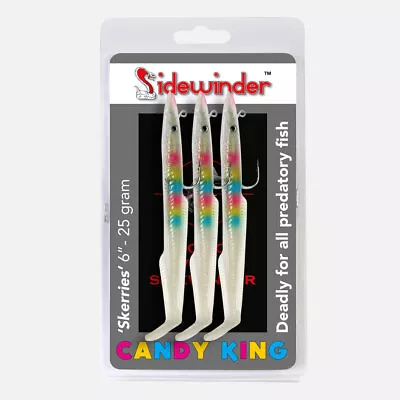 Sidewinder Skerries Eels 6  | 25G Cod Bass Wrasse Pollock Sea Fishing Boat Lures • £9.45