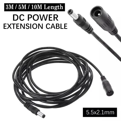 3M/5M/10M DC Power Supply Extension Cable 5V 9V 12V For CCTV Camera/DVR/PSU Lead • £3