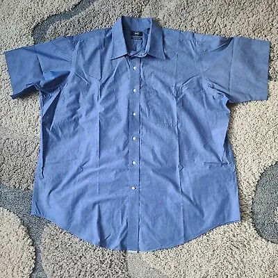$11.99 • Buy Berkley Jensen Men's Button Up Shirt Size XXL Blue Solid Short Sleeve