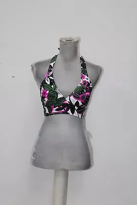 Anne Cole Women's Halter Bikini Swim Top Bolo Babe Green Floral XS • $16.99