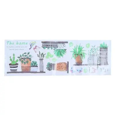 $7.59 • Buy Wall Sticker PVC Pot Plant Pattern Self?Adhesive Wall Decals For Living Room