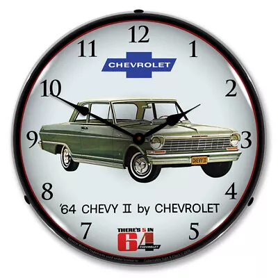 1964 Chevy II Nova Lighted Backlit LED Clock GM Licensed Free Shipping • $169.95