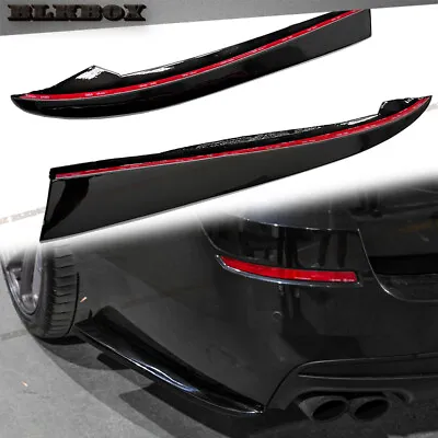 Gloss Black Rear Spats Splitter Pair For 2012- 2016 Bmw F10 F11 M-tech Bumper • $198.88