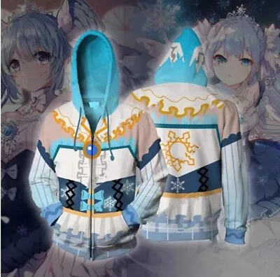 Hatsune Miku Snow Princess Ver Hoodie Cosplay Costume 3D Printed Sweatshirt • $24.95