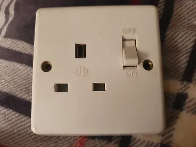 Vintage Mk Single Plug Socket Switch Off White 13 Amp • £19.99