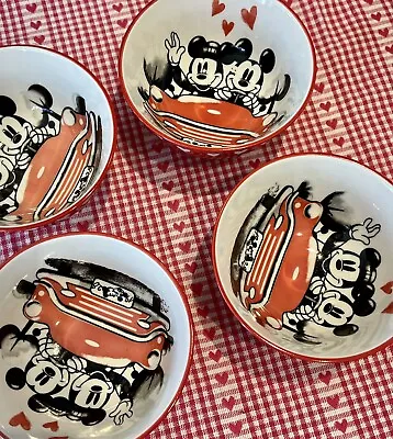 Disney Valentines Day Mickey & Minnie Love Hearts Bowl Set Home Kitchen Decor • $40