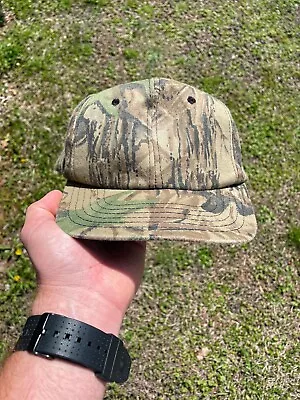 VINTAGE Realtree Camo Hat Cap Snap Back Trucker Made In USA Hunting Adult • $25