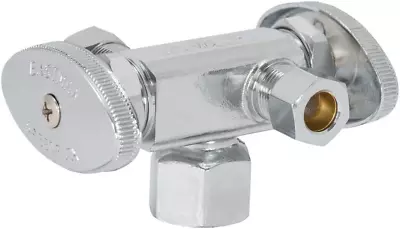 Eastman 04325LF Multi-Turn Dual Outlet 3-Way Shut-Off Valve 1/2 Inch FIP X 3/8 • $22.62