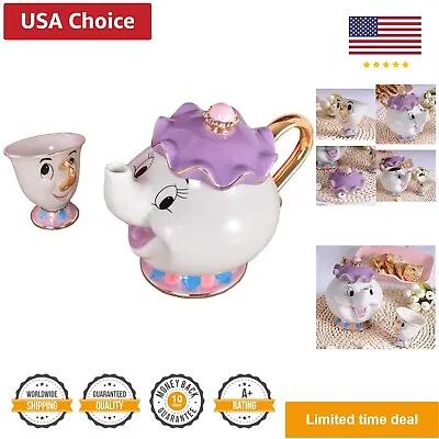 NEW Beauty And The Beast Cartoon Mrs.Potts Chip Tea Pot & Cup Set Teapot Mug ... • $65.99