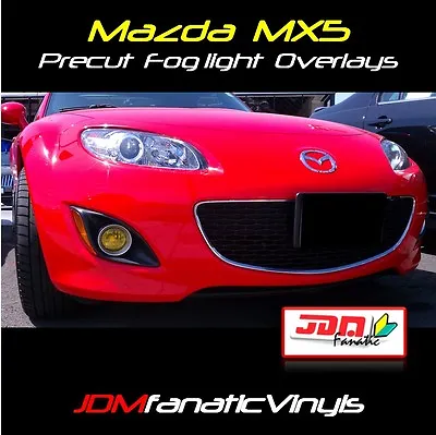 09-12 Mazda Miata MX5 Fog Light Yellow Overlays TINT Film Vinyl JDM PRECUT MX-5 • $13.92