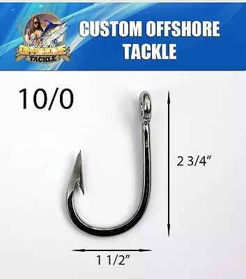 50 Stainless Big Game Sword 10/0 Hooks MarlinShark Etc • $59.99