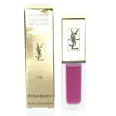 YSL Yves Saint Laurent Tatouage Couture Matte Stain Lipstick 19 Fuchsia Intime • £21.99