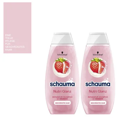 (1L|19.99) 2x400ml Schuma Nutri Gloss Hair Shampoo | Strawberry Repair  • £13.81