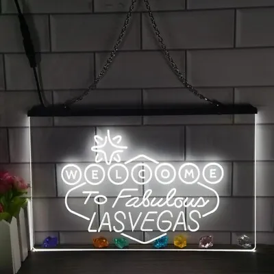 $24.95 • Buy Welcome To Las Vegas LED Neon Light Sign Casino Beer Bar Club Pub Wall Art Décor