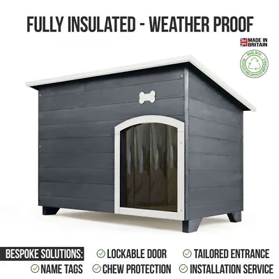 Outdoor Dog Kennel / House Winter Weather Proof Insulated - XL Silver Copse 15 • £299.99