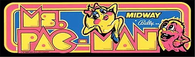 #4782 (1) 23  MS PACMAN Midway Arcade Marquee Decal Sticker LAMINATED • $26.99