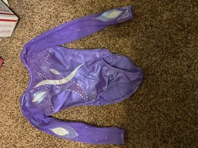 $23 • Buy Dreamlight Leotard Size Child 10-12 Gorgeous Purple Crystals Front And Back