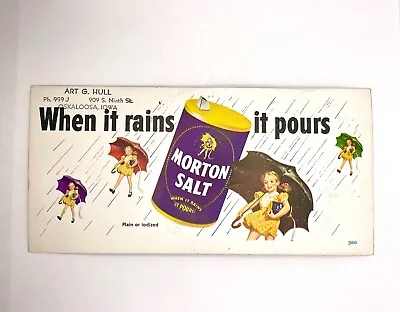 Vintage Morton Salt Fountain Pen Advertising Ink Blotter • $4.99