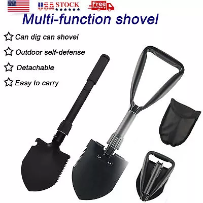 Multi-functional Military Folding Shovel Survival Spade Emergency Garden Camping • $9.01