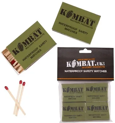 KombatUK Non-Toxic Waterproof Survival Camping Safety Matches - Pack Of 4 Boxes • £2.49
