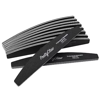 10pc Professional Nail Files Acrylic Nail File Half Moon Black File 180/240 Grit • $8.75