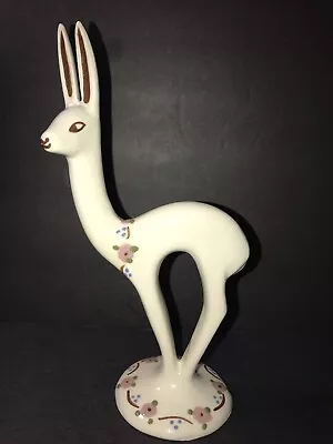 Vintage Artistic California Pottery Ceramic Deer Figurine With Flowers • $21.40