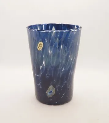 New Murano Murrine Macchie Blue Drinking Glass Art Glass Murano Island Italy • $66.49