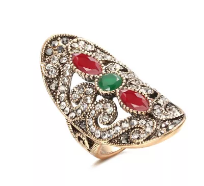 Charm Turkish Ottoman Sultan Jewelry Women Ring Moroccan Lady Islamic Wedding • $19