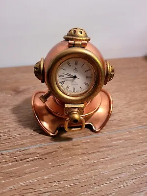 Brass Scuba Antique Decorative Diving Helmet Clock Vintage Mini Diving • $25