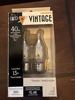 Sylvania LED Vintage Style 40 Watt Replacement Bulbs Box Of Two Amber Glow • $5.75