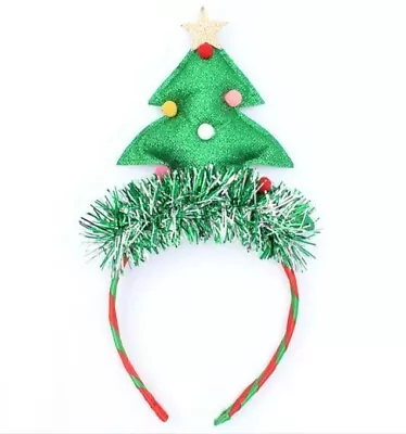 Childrens Girls Christmas Tree Glitter Tinsel Deeley Bopper Headband AliceBand • £4.99