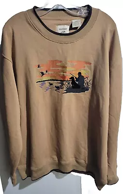 Victory Outfitters Pullover Embroidered Sweatshirt Duck Hunt Brown Size 2XL • $24.99