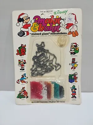 Vintage Makit Bakit Goofy Disney Christmas Ornament Suncatcher Kit Stained Glass • $11.66