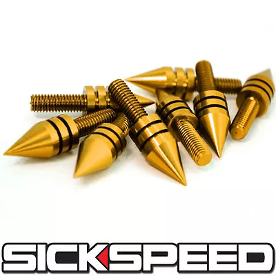 6pc Gold Billet Aluminum Motorcycle Spiked Bolt Screw For Windscreen C • $10.88