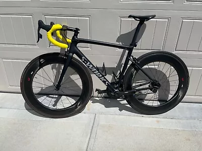 S-WORKS SL6 Tarmac 54 CM Matte Black E Tap Sram Red Zipp 808 Tubular Tyres • $6300