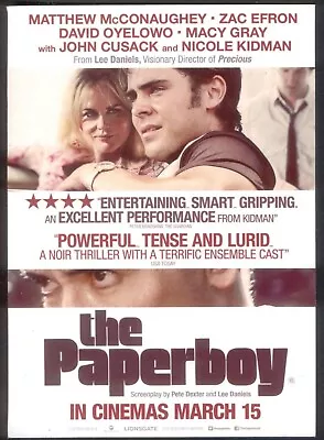 Modern FILM POSTER Postcard/Flyer: THE PAPERBOY (Zac Efron Nicole Kidman) • £3.25