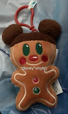 Disney Parks Mickey Mouse Gingerbread Man Plush Keychain Christmas Holiday 2020 • $29.99