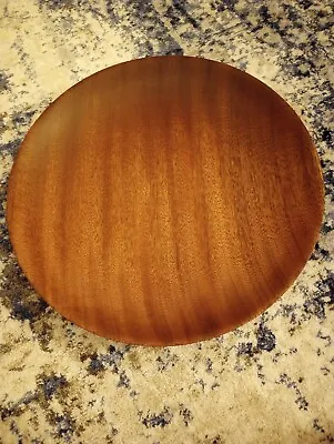 Hand Turned Wood African Mahogany Shallow Bowl 14  Dia.  2  H. Numbered & Dated • $15