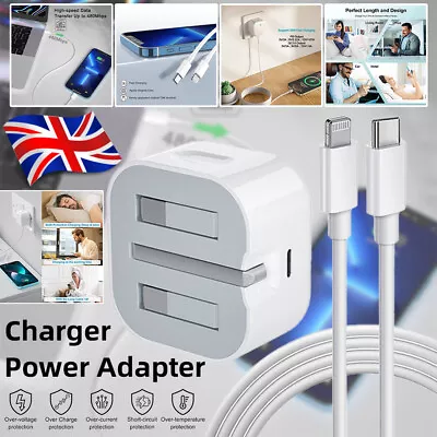 For IPhone 14 13 12 11 Pro Mini XS MAX Fast Charging USB-C PD Plug Charger Cable • £7.99