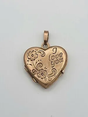 Vintage 1988 9ct 375 Yellow Gold Heart Locket Pendant Fully Hallmarked • £125