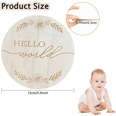 Baby Announcement Sign 5.9in Hello World Baby Sign For Nursery • $6.47