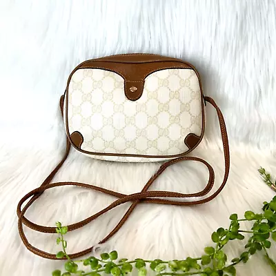 *Rare!* Vintage GUCCI Shoulder Crossbody Bag GG Supreme White Purse • $299.80