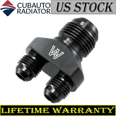 10AN 6AN  Y  Block Fitting Coupler 6/6/10 -10/6/6 Black Parallel 10/6/6 • $13.99