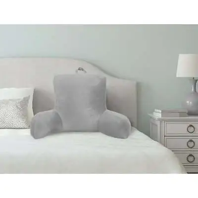 Bed Rest Lounger Pillow -Faux Mink Fabric With Polyester Filling Soft Silver • $13.14