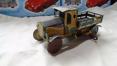 Tinplate Clockwork Army Lorry Wells Mettoy Tri-ang • £285