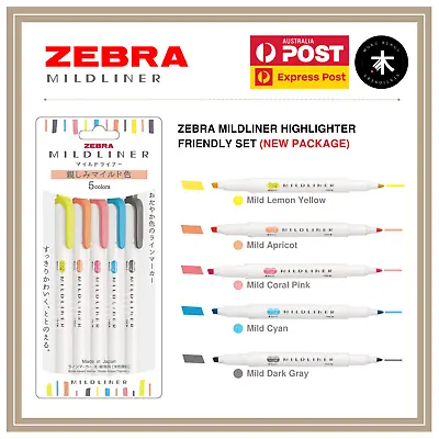 $12.20 • Buy Zebra Mildliner Double-Sided Highlighter - Friendly - 5 Colour Set (New)
