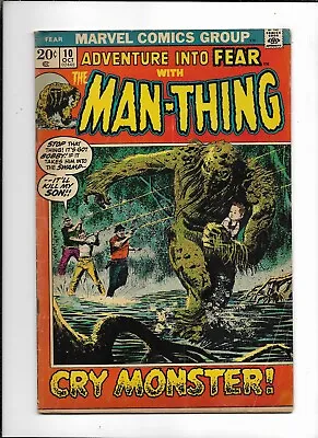 Adventure Into Fear #10 (Marvel 1972) 1st Solo Man-Thing VG • $30