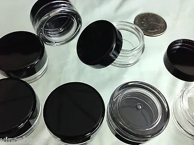 Empty Cosmetic Jars Plastic Containers Black Lid Lip Balm DIY 3 Gram Ml 100 5030 • $62.95